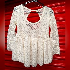 Women's Free People Babydoll Knit Tunic Top Size XS in Cream